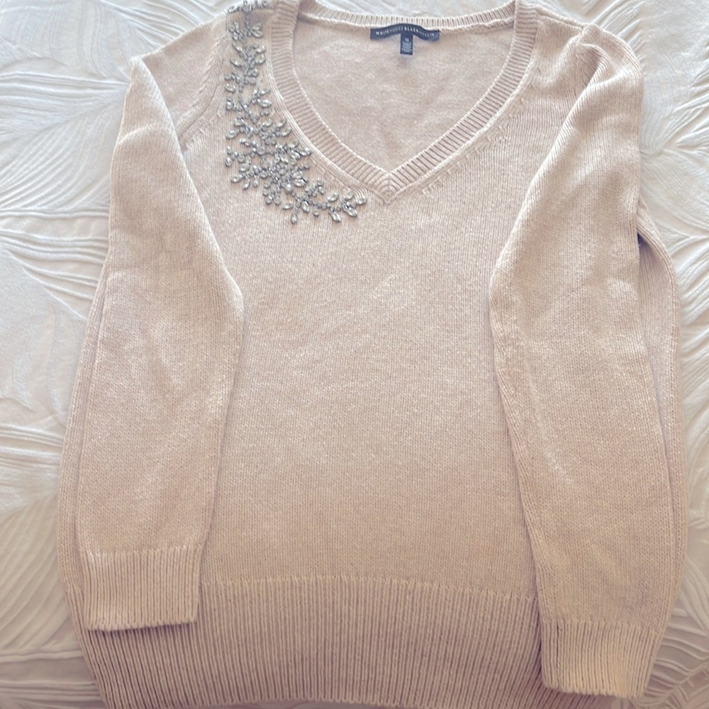 Beautiful embellished shoulder sweater